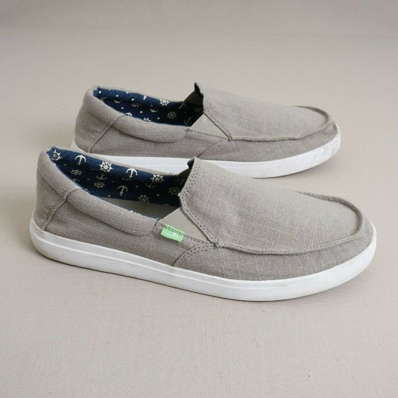 Sanuk | Shoes | Sanuk Mens Sideline 2 Linen Slip On Canvas Loafers Size 2  Grey Casual 111731 | Poshmark